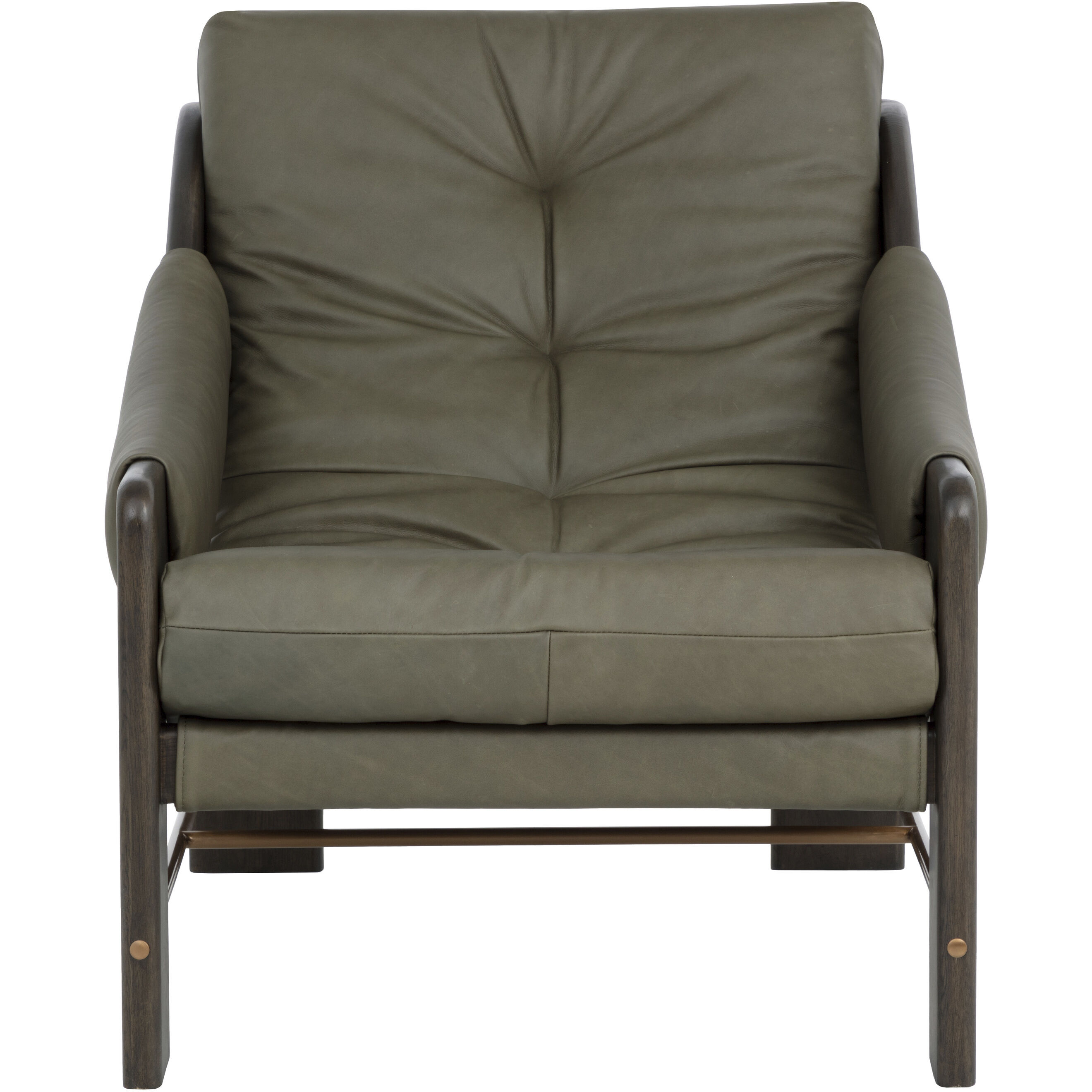 Rafferty Brown / Ludlow Dark Olive Leather Lounge Chair